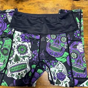 Colorful Skull Print Kids Leggings
